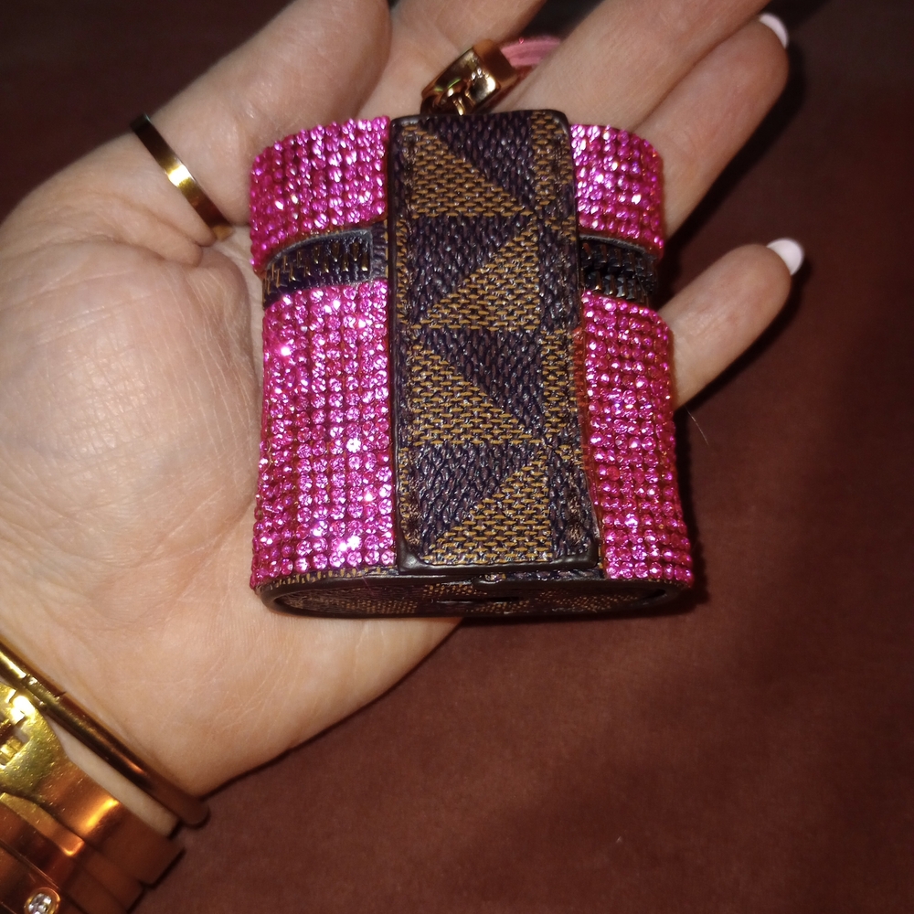Rhinestone Mini Keychain Pouch - Pink - Picture 4 of 4